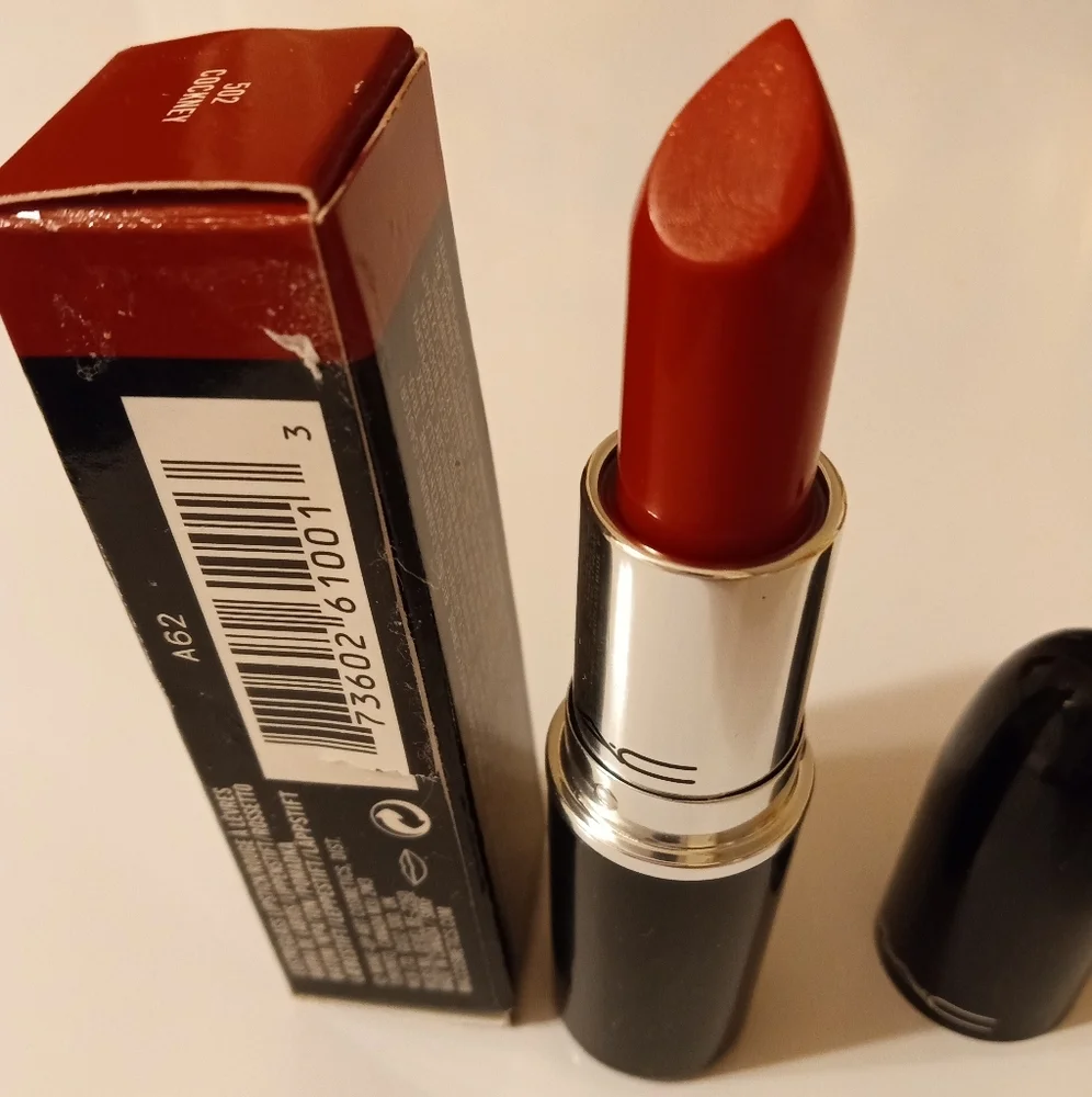 HP🔥🆕 MAC Cosmetics Lustre Lipstick 502 COCKNEY Red - 0.10 oz Full Size - NIB